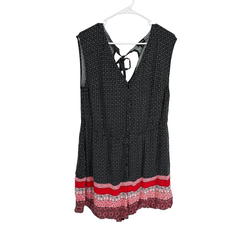 Torrid Dress Women's Size 00 Medium Black Red Boho Geometric Floral Pockets